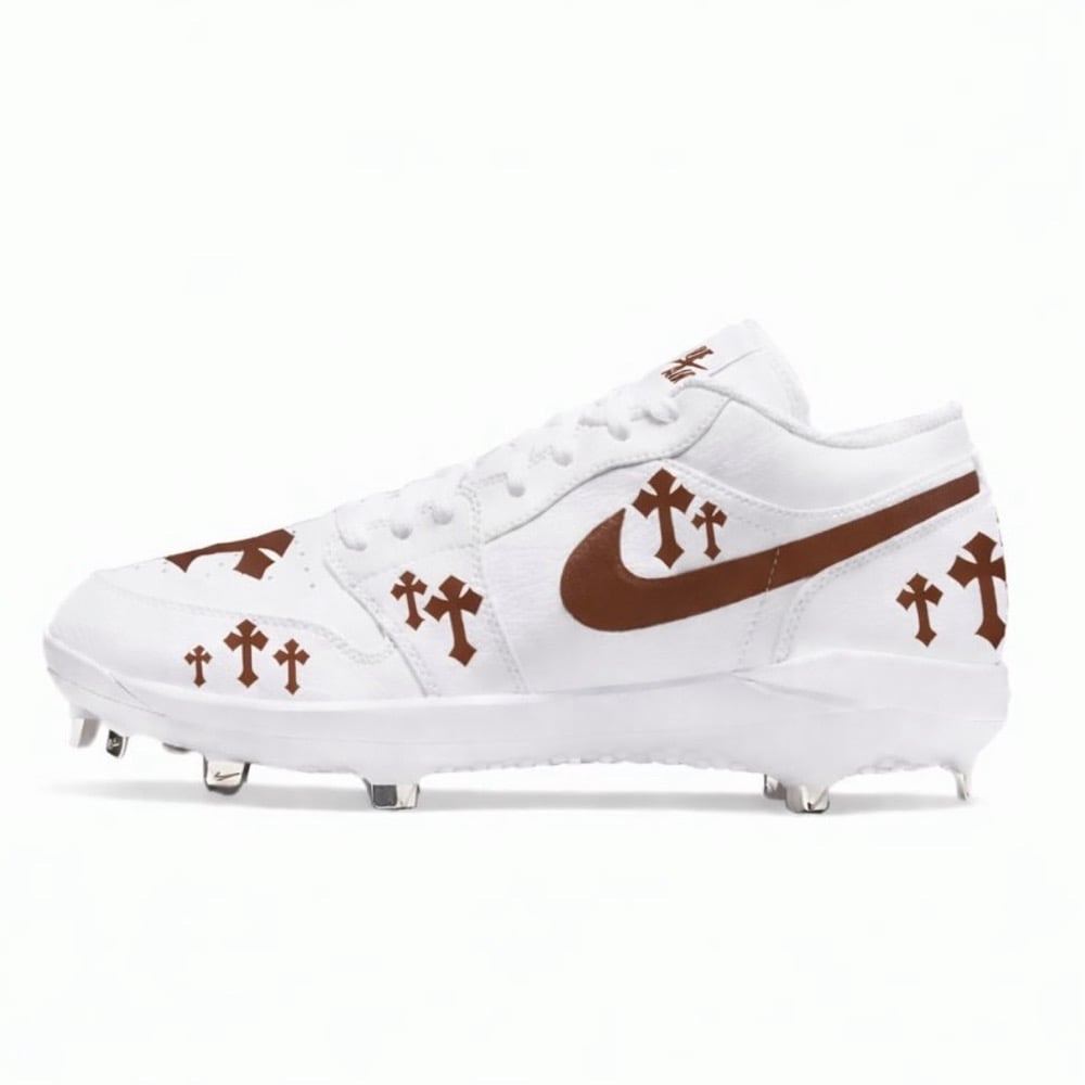 Men’s Air Jordan 1 Low “CHROME” Cleat Brown